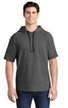 Sport-Tek ® PosiCharge ® Tri-Blend Wicking Fleece Short Sleeve Hooded Pullover